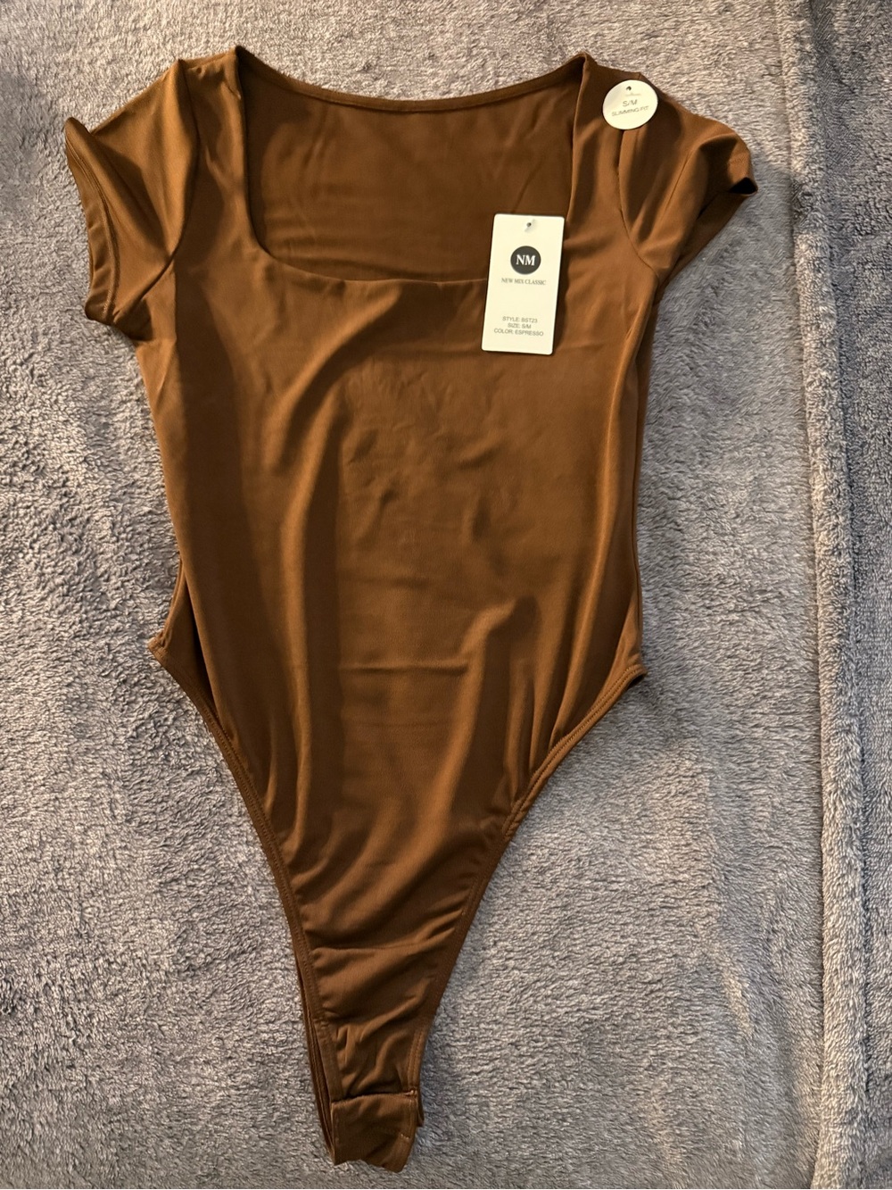 Brown Scoop Neck One-Piece